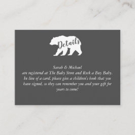 Tarjeta De Recepción Mama Bear Baby Shower Woodland Lodge