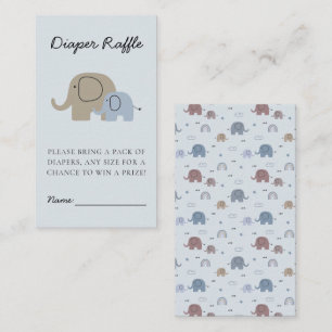 Tarjeta De Recepción Mamá bebé elefante Baby Shower Diaper Raffle Ticke