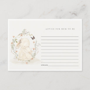Tarjeta De Recepción Mamá Para Bebé Consejo Floral Conejo Para Mamá Bab