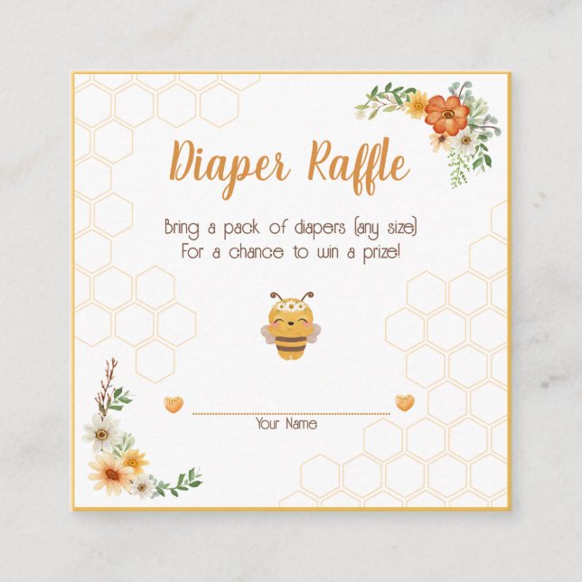 Tarjeta De Recepción Mamá Para Ser Baby Shower Diaper Raffle (Anverso)