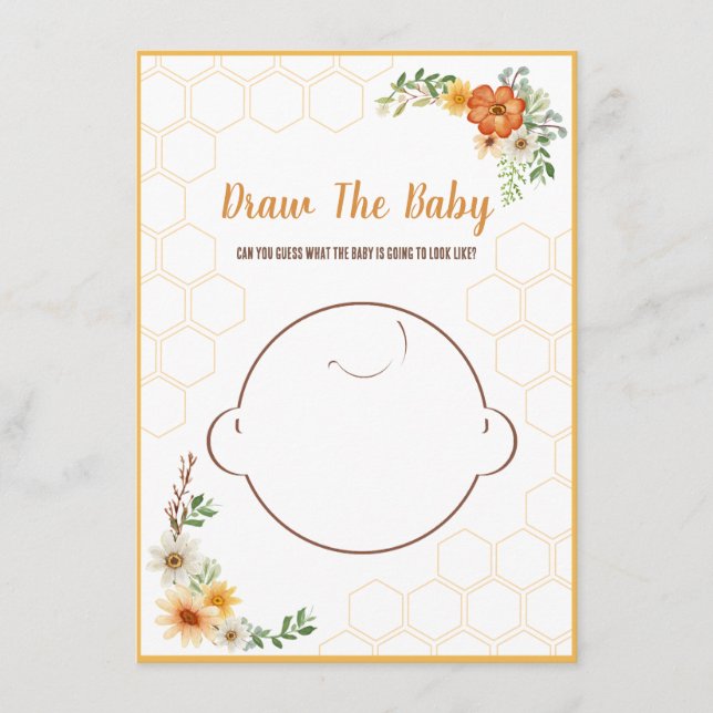 Tarjeta De Recepción Mamá para ser el juego de Baby Shower, dibuja al b (Anverso)