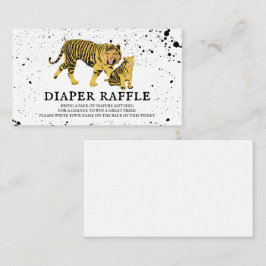 Tarjeta De Recepción Mama Tiger Neutral Baby Shower Diaper Raffle