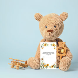 Tarjeta De Recepción Mama to bee flores amarillas Bumblebee Diaper Raff