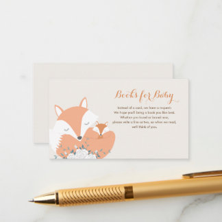 Tarjeta De Recepción Mamá y Baby Fox Baby Shower
