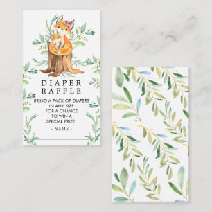 Tarjeta De Recepción Mamá y bebé Fox Baby Shower Diaper Raffle Ticket