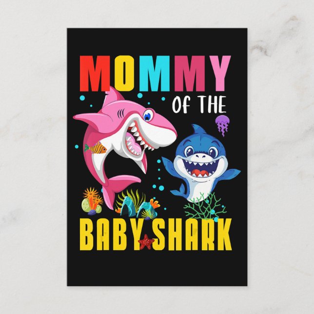 Tarjeta De Recepción Mami Of The Baby Shark Graciosa Regalos (Anverso)