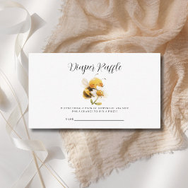 Tarjeta De Recepción Mami To Bee Diaper Raffle Baby Shower