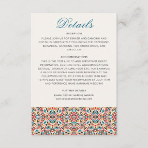 Tarjeta De Recepción Mandalá geométrico de celosía marroquí Boda