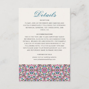 Tarjeta De Recepción Mandalá geométrico de celosía marroquí Boda