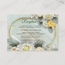 Tarjeta De Recepción Mandalas verdes, amarillas y blancas sin foco