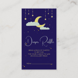 Tarjeta De Recepción Mano azul dibujada estrella celeste lunar Diaper R