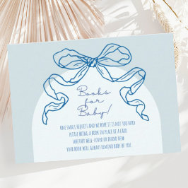 Tarjeta De Recepción Mano azul retro caprichoso trenzado de Baby Shower