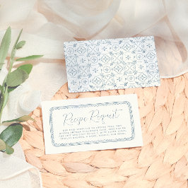 Tarjeta De Recepción Mano caprichosa de limón | Ducha nupcial azul