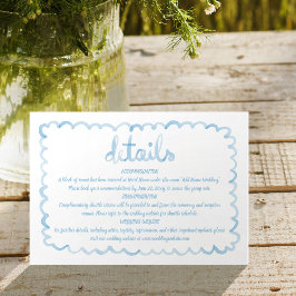 Tarjeta De Recepción Mano caprichosa Marco azul claro ilustrado