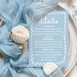 Tarjeta De Recepción Mano caprichosa marco blanco azul claro ilustrado