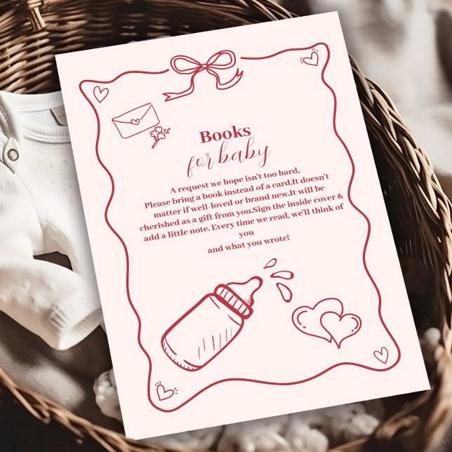 Tarjeta De Recepción Mano de garabato dibuja libros de Baby Shower para (Subido por el creador)