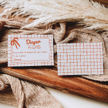 Mano dibujada Gingham Bow Neutral Diaper Raffle