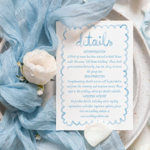 Tarjeta De Recepción Mano divertida caprichosa marco azul oscuro ilustr