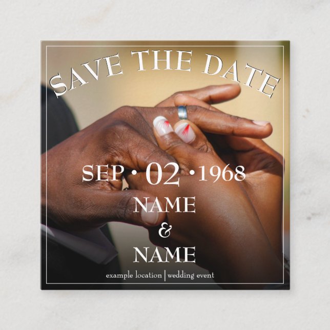 Tarjeta De Recepción Manos de una pareja boda con anillo (Anverso)