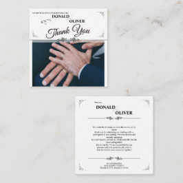 Tarjeta De Recepción Manos de una pareja Boda gay con anillos