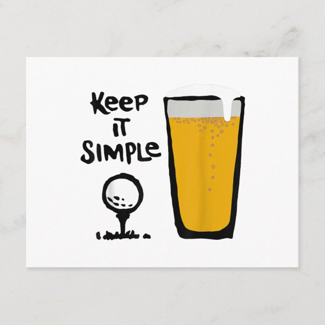 Tarjeta De Recepción Manténgalo Simplemente Gracioso Cerveza Golf (Anverso)