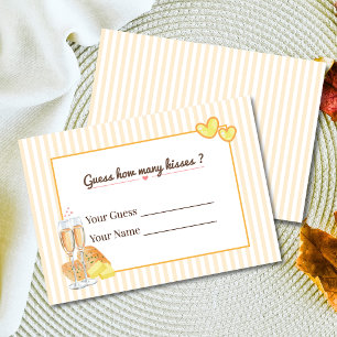 Tarjeta De Recepción Manténganse juntos, adivinen cuántos besos de jueg