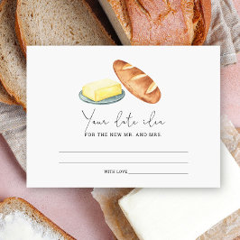 Tarjeta De Recepción Mantequilla Juntos - Ideas para una noche de cita 