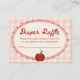 Tarjeta De Recepción Manzana de Nuestro Ojo Gingham Fiesta de Bebé Rifa
