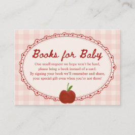 Tarjeta De Recepción Manzana de Nuestro Ojo Libros de Ducha de Bebé Roj