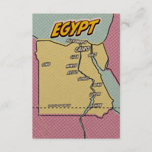 Tarjeta De Recepción Mapa de Egipto ilustrado con arte pop