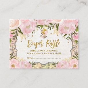 Tarjeta De Recepción Mapa de época Diaper Raffle Aventure Baby