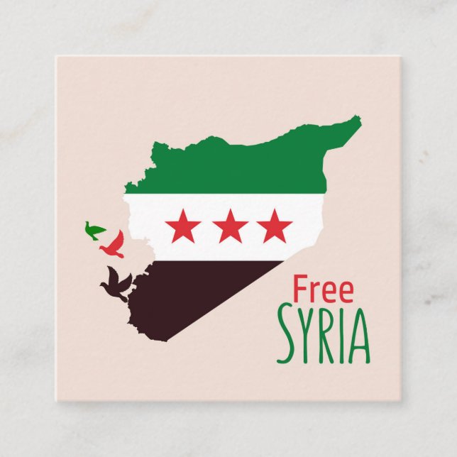 Tarjeta De Recepción Mapa de Siria con la bandera de la Revolución (Anverso)