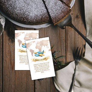 Tarjeta De Recepción Mapa del mundo moderno Libros de avión para regalo