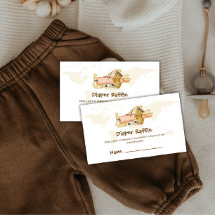 Tarjeta De Recepción Mapa explorador avión pañal rifa Baby Shower