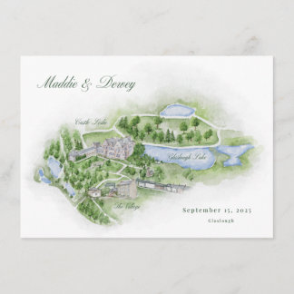 Tarjeta De Recepción Mapa personalizado