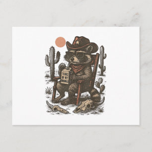 Tarjeta De Recepción Mapache Vaquero Divertido Western 