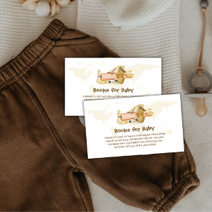 Tarjeta De Recepción Mapamundi Explorador Avión Libros Para Shower De B