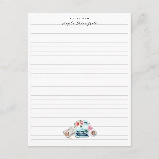 Tarjeta De Recepción Máquina de acuarela | Estacionamiento de monograma (Anverso)