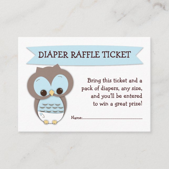 Tarjeta De Recepción Maravilla azul Baby Shower Diaper Raffle Ticket In (Anverso)