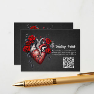 Tarjeta De Recepción Maravilloso corazón gótico victoriano