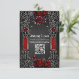 Tarjeta De Recepción Maravilloso diseño boda gótico oscuro.