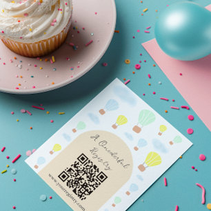 Tarjeta De Recepción Maravilloso mundo globo aerostático 1º cumpleaños