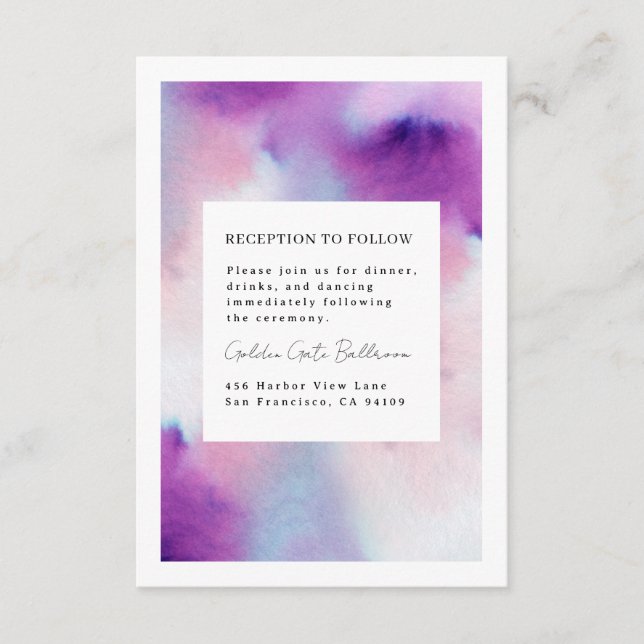 Tarjeta De Recepción Marco acuático (Anverso)