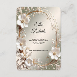 Tarjeta De Recepción Marco Adorno Detalle de Flor Blanca Enclosure