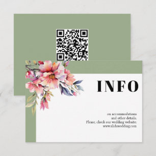 Tarjeta De Recepción Marco con rama de rododendro y flores de boda