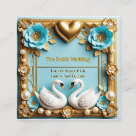 Tarjeta De Recepción Marco de boda de cisne para decoración de boda de 