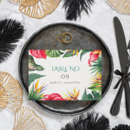 Tarjeta De Recepción Marco de flores de color de vibración tropical