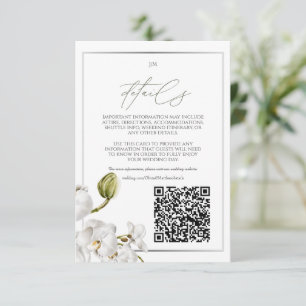 Tarjeta De Recepción Marco de orquídeas elegante boda tropical
