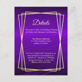 Tarjeta De Recepción Marco dorado púrpura moderno