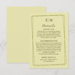 Tarjeta De Recepción Marco elegante sobre el Boda celestial de monogram